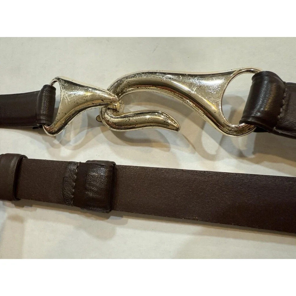 Chicos Ladies Brown Adjustable Belt, Loop Closure M/L RN 79984 Adjustable Slider